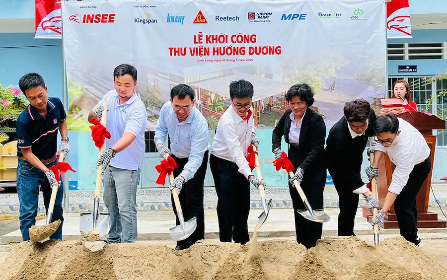 Khởi công dự án thư viện Hướng Dương - hiện thực hóa ước mơ tri thức cho học sinh hạn chế vận động tại Vĩnh Long