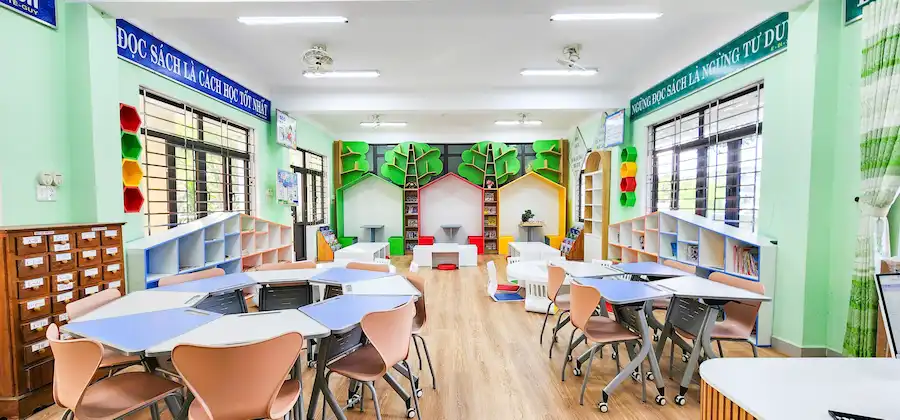 Thư viện thông minh tại Trường Tiểu học Số 2 Hòa Khương - Không gian học tập hiện đại, thúc đẩy văn hoá đọc