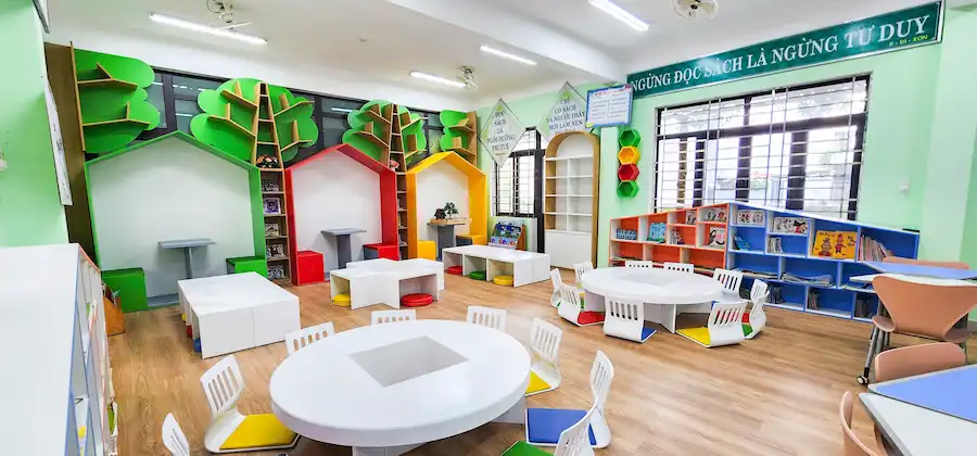 Thư viện thông minh tại Trường Tiểu học Số 2 Hòa Khương - Không gian học tập hiện đại, thúc đẩy văn hoá đọc