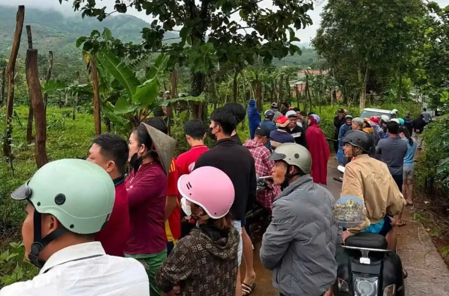 Khu vực phát hiện thi thể nữ nhân viên thư viện Trường Tiểu học Lê Đình Chinh