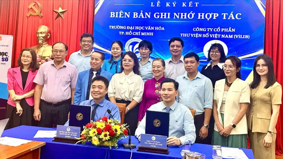 Lễ ký kết hợp tác phát triển nền tảng thư viện số dùng chung ViLIB